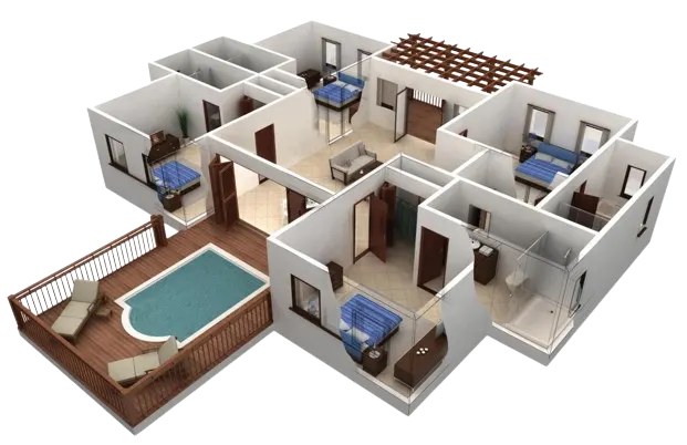 3 BHK & 3 BHK + Maid Floor Plan — Purva Silversky